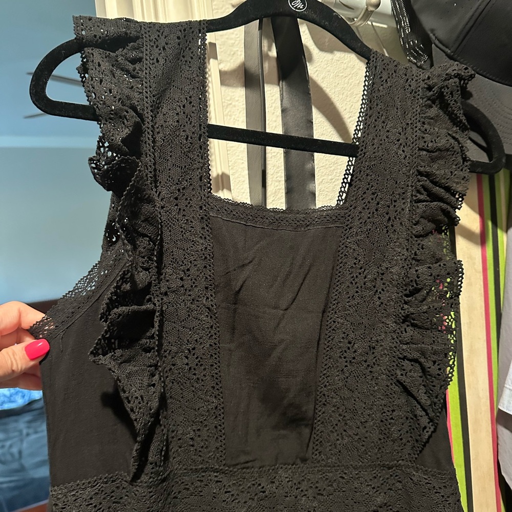 Amalli Talli Tall Chic Black Ruffle Sleeve Maxi Dress - Picture 2 of 2